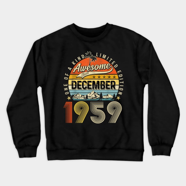 Awesome Since December 1959 Vintage 64th Birthday Crewneck Sweatshirt by cogemma.art